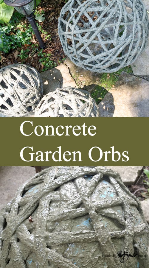 Concrete Garden Orbs - Made By Barb - Simple DIY portland cement dipped