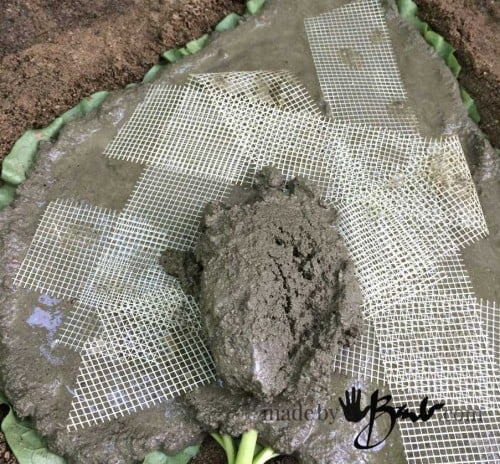 leaf concrete stepping stones - adding second layer