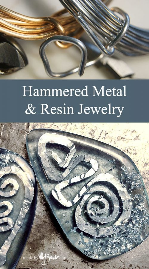 Hammered Metal & Resin Jewelry