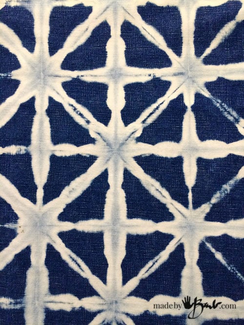 DIY Denim Reverse Shibori - Made By Barb - simple bleach dyeing pattern