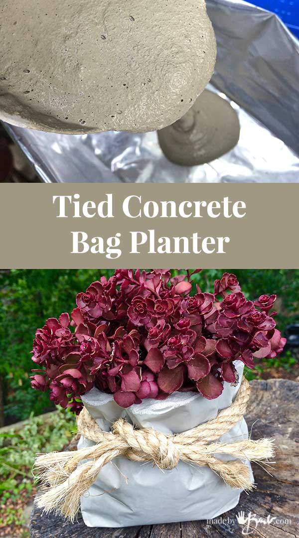 Tied Concrete Bag Planter madebybarb feature