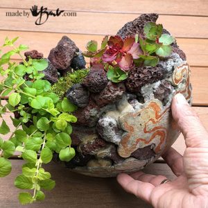 Rock and Concrete Orbs - 2 - Made By Barb - how to finish and plant orbs