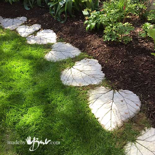 pathway of leaf stepping stones
