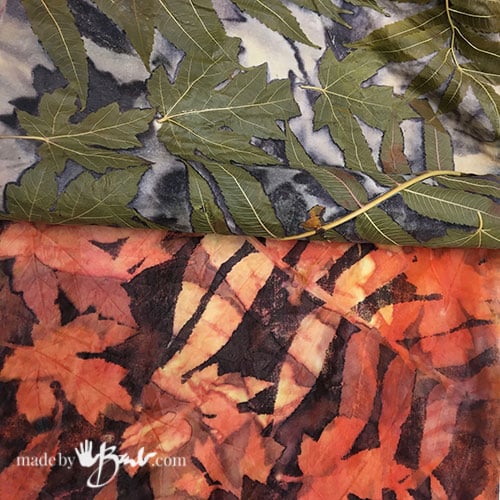 unrolling of bundled leaves and silk scarf