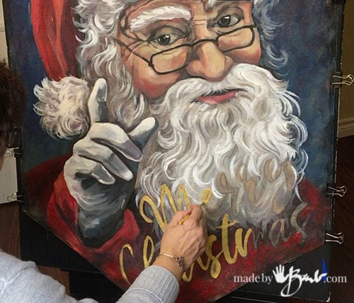 Hand-Painted Santa Canvas - Made By Barb - my special painting for you