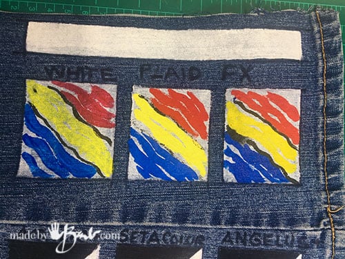 Testing Acrylic & Fabric Paints on Denim - Made By Barb