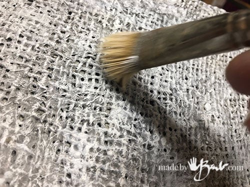 dry brushing burlap