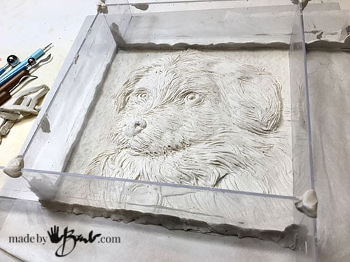 plasticine sculpture in mold form