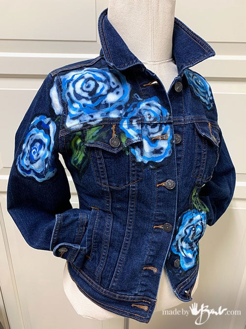 Painting Tricks for Dark Jean Jackets - Made By Barb - fast, easy, try it!