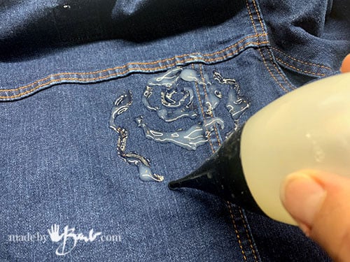 Painting on hot sale black jeans