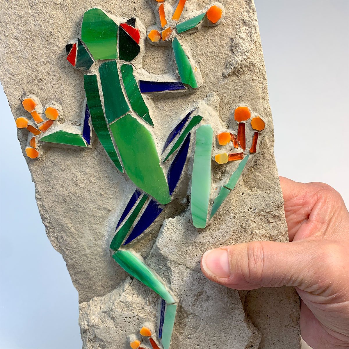 How to Make Glass Mosaics on Rocks Made By Barb stone art