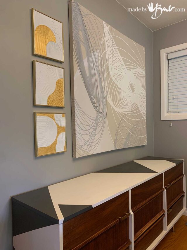 Image showcasing How to make Modern Geometric Textured Art - Made By Barb - DIY