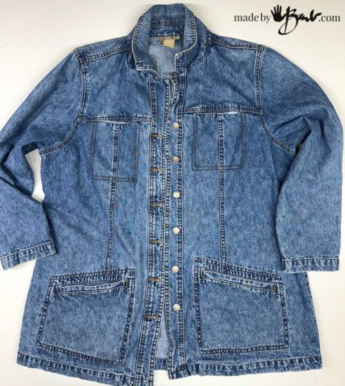 Denim Jean Jacket Hack - Add Sheer Windowpanes - MadeByBarb