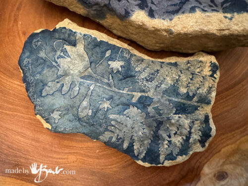 How to Make Cyanotype Prints on Rocks & Stones - Made By Barb