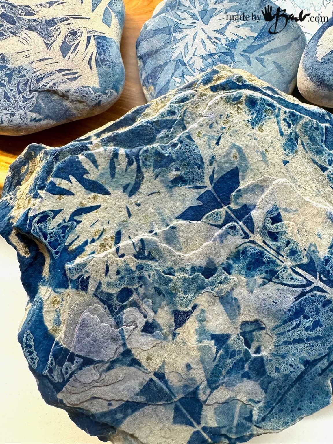 How to Make Cyanotype Prints on Rocks & Stones - Made By Barb