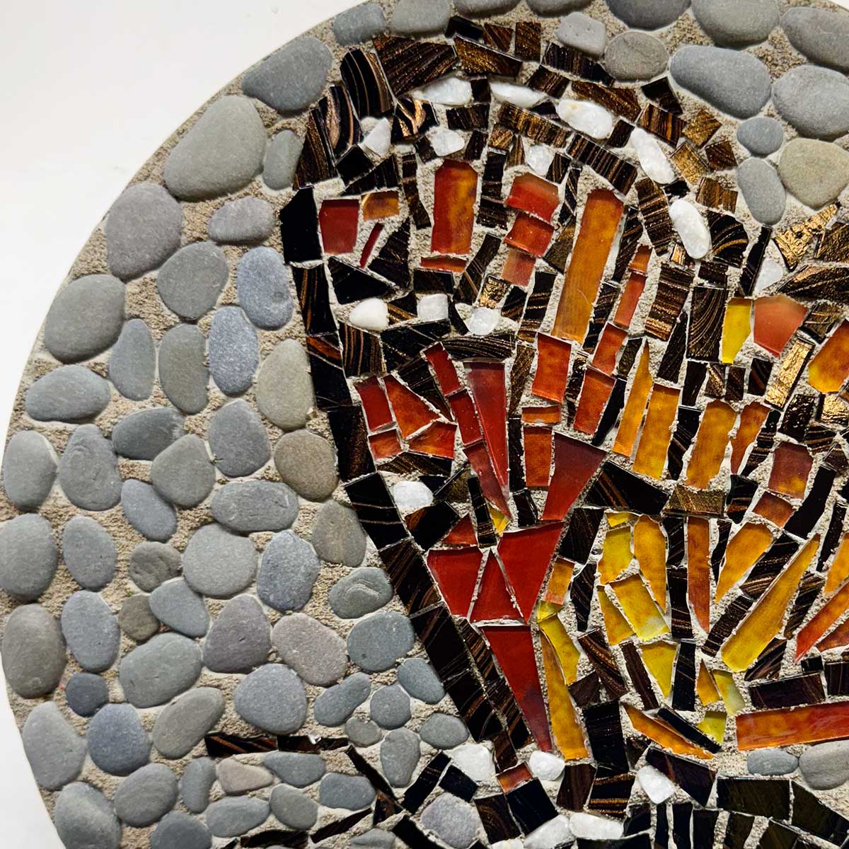 How to Make Upside-Down Mosaic Sandcast Stepping Stones with Beach Stones
